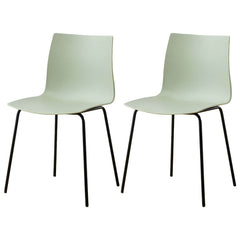 Modern Plastic & Acrylic Side Chair for Kitchen & Dining with Metal Legs Dining Chairs
