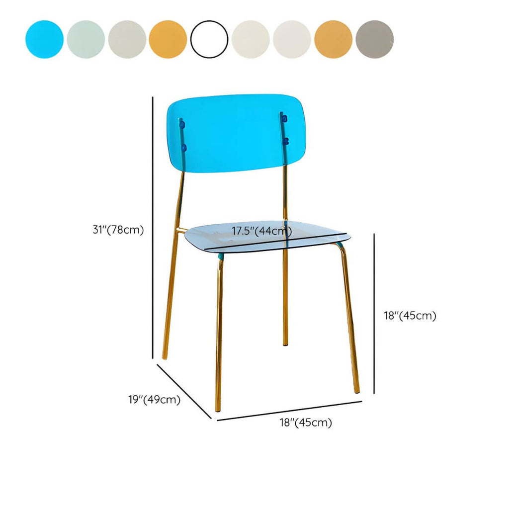 Transparent acrylic dining chair with modern design, perfect for living room and kitchen seating