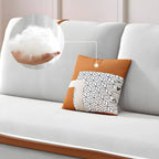 Orange polyester blend sleeper sofa with steel frame and casters, modern futon for versatile seating