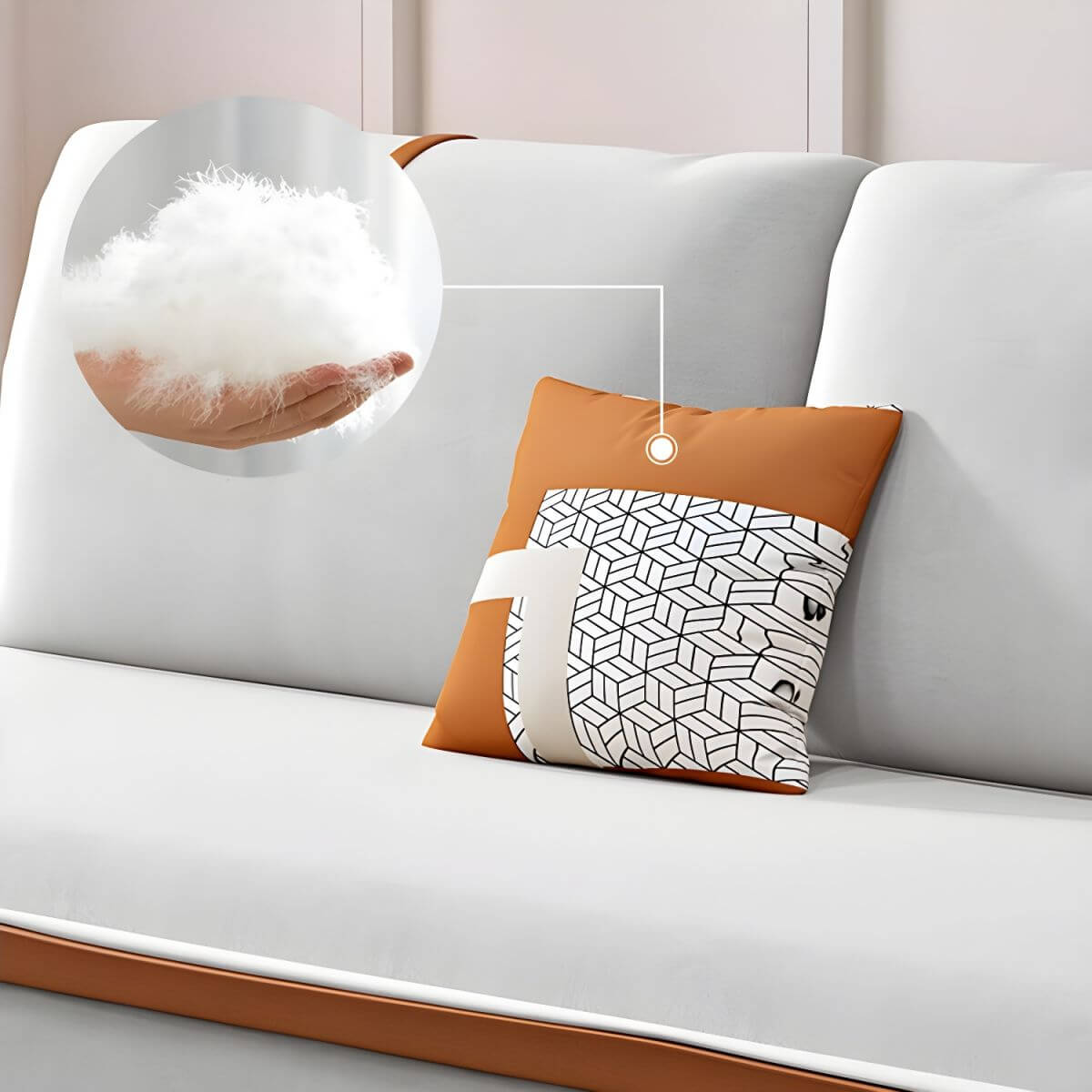 Orange polyester blend sleeper sofa with steel frame and casters, modern futon for versatile seating