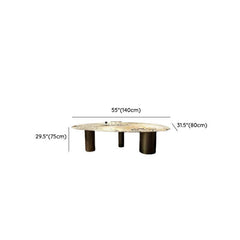 Elegant Oval Marble Top Dining Table for 6-8, Multicolor Finish Dining Tables