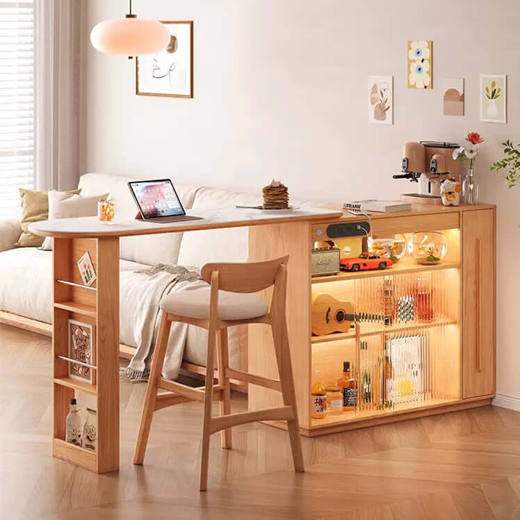 Table Bar Rotative à 360 Degrés avec Plateau en Marbre Image secondaire du produit