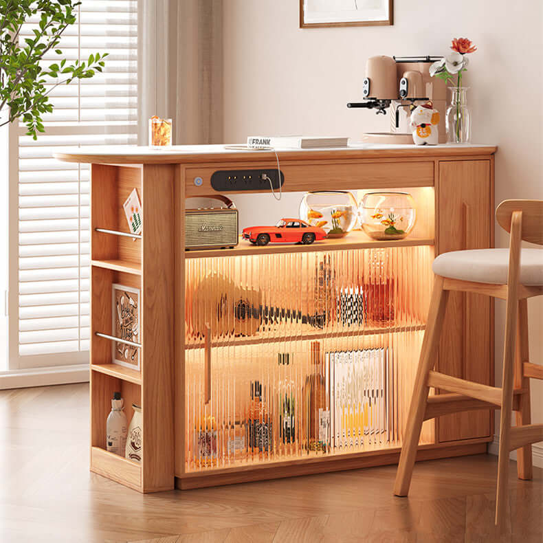 360-Degree Rotating Bar Table With Marble Top
