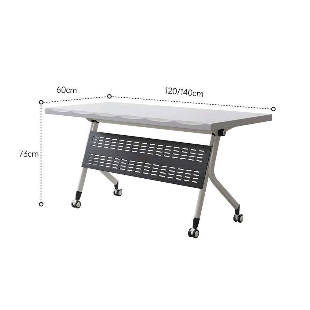 Foldable meeting table that is durable, lightweight, and easy to store