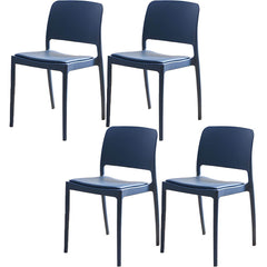 Scandinavian Plastic & Acrylic Dining Chair with Low Back Rest and Armless Design Dining Chairs