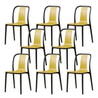 Low-back plastic and acrylic side chair with modern style for kitchen and dining areas