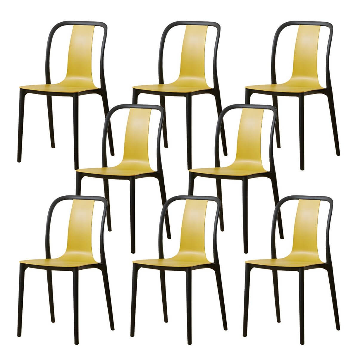 Low-back plastic and acrylic side chair with modern style for kitchen and dining areas