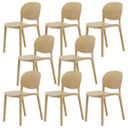 Stackable Nordic dining chair with acrylic legs and ergonomic backrest for modern dining rooms