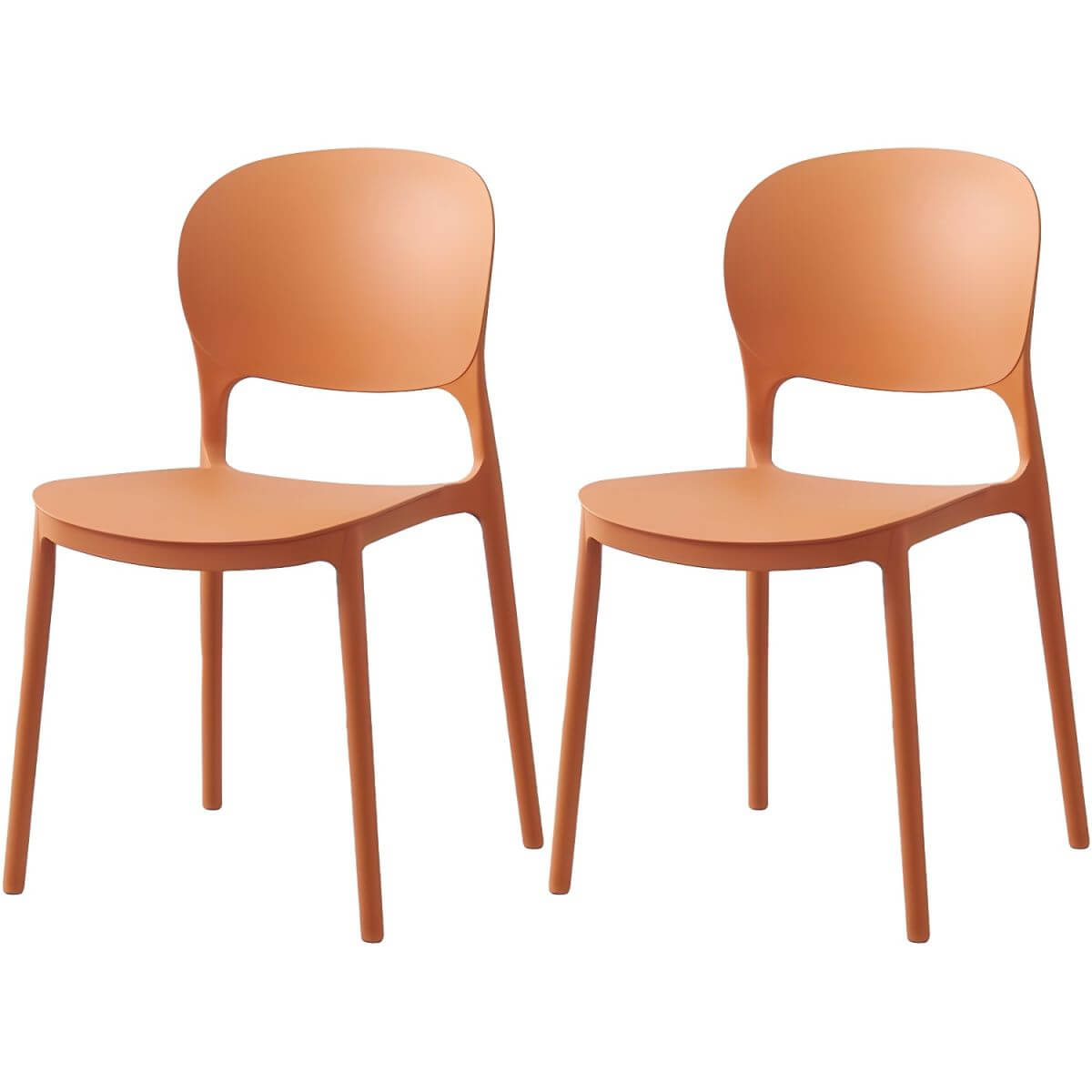 Scandinavian style stackable plastic and acrylic dining side chair for kitchen and dining