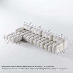 Velvet 4 Seaters Facing Sofa & Chaise