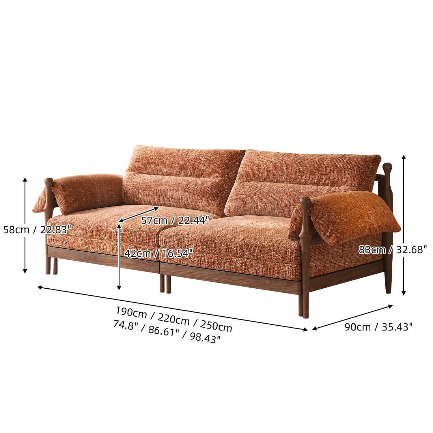 Cocochairs Solid Wood Frame Convertible Modular Sofa Bed – Mid-Century Japandi