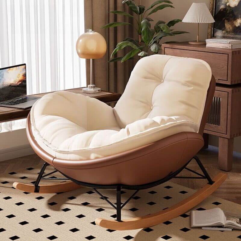 Sledging base rocking Papasan chair with comfortable cushion, perfect for sitting room accent seating Imagen principal del producto