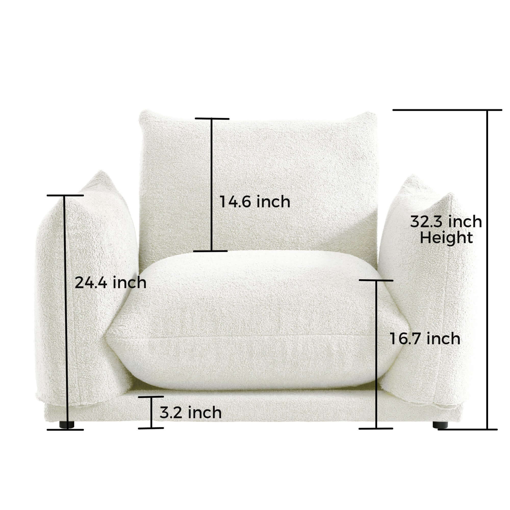 Oversized modern modular cloud sectional couch with lambswool fabric and chaise lounge