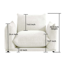 Modern Modular Cloud Sectional Couch Lambswool Fabric Chaise Oversized Sofa