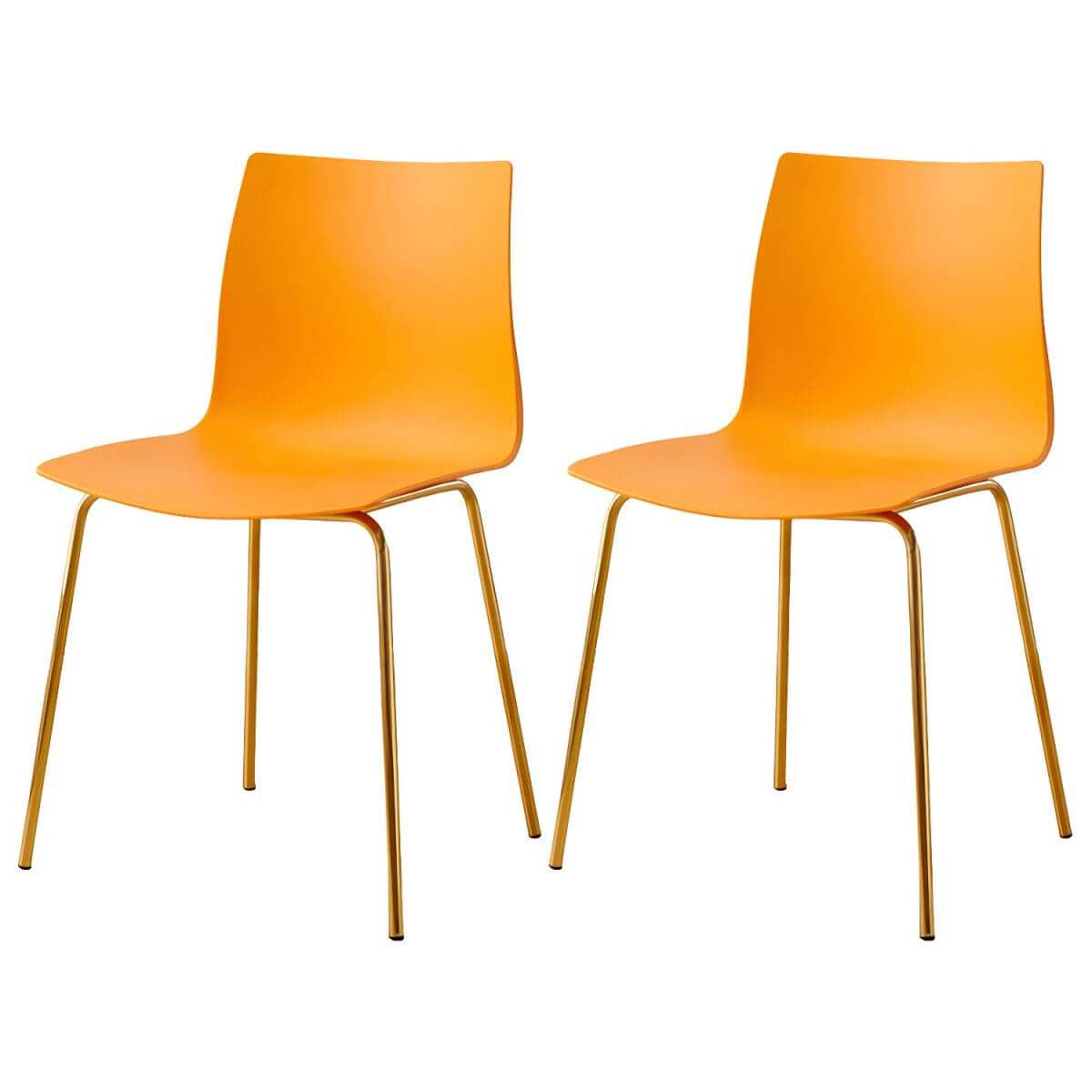 Modern plastic and acrylic side chair with metal legs, ideal for kitchen and dining rooms