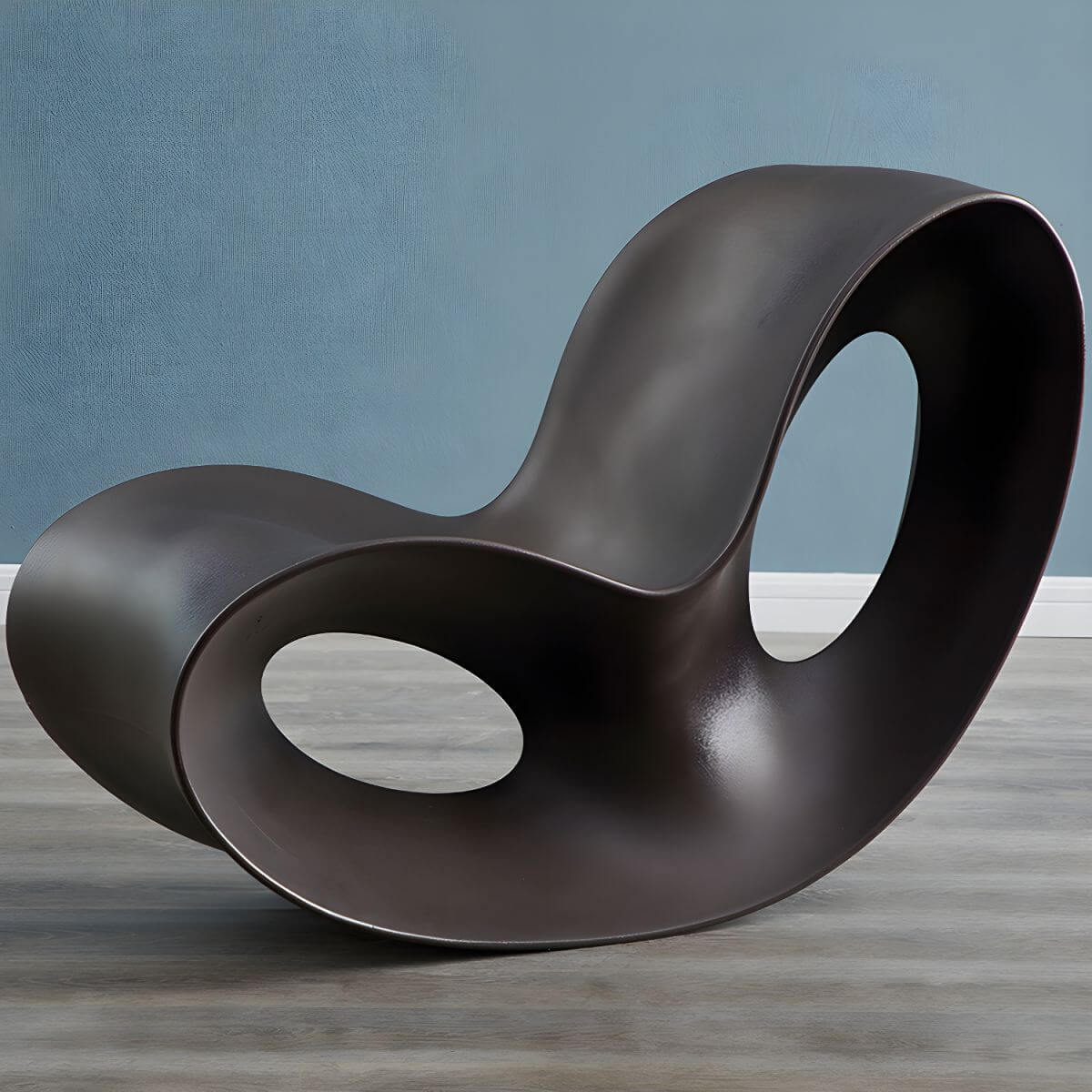 Contemporary plastic and acrylic rocking accent chair with modern design