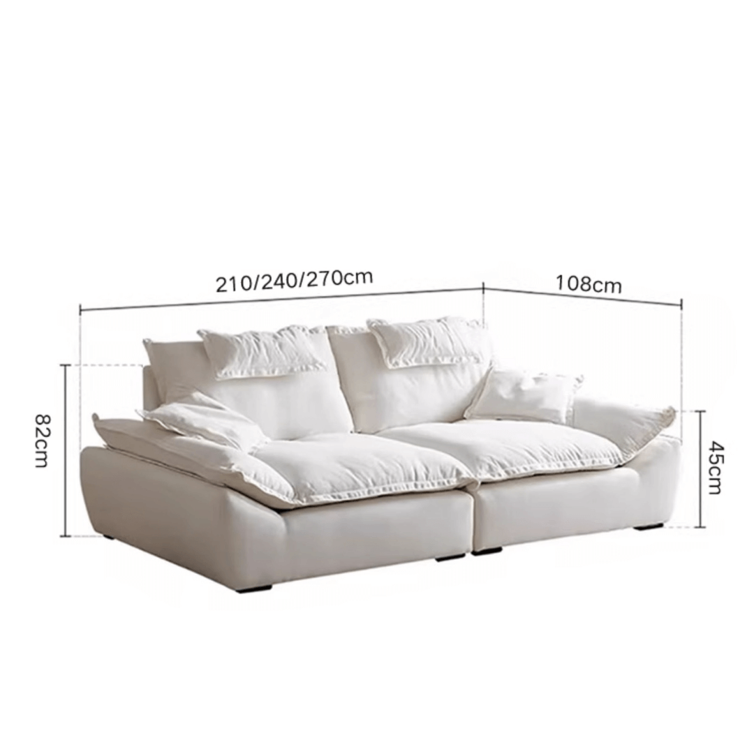 Ultra wide deep cream sailboat sofa with luxury modern minimalist design
