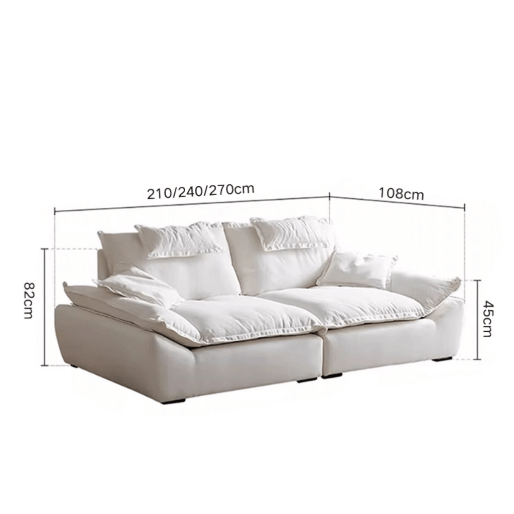 Ultra wide deep cream sailboat sofa with luxury modern minimalist design