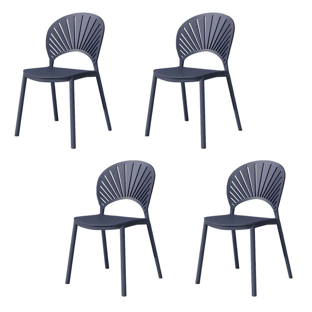 Scandinavian style plastic and acrylic side chair with low back for kitchen and dining