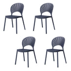 Scandinavian style plastic and acrylic side chair with low back for kitchen and dining