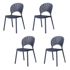 Scandinavian Style Plastic & Acrylic Side Chair with Low Back for Kitchen & Dining Dining Chairs