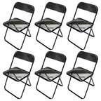 Contemporary acrylic folding armless chair with open back, ideal for dining rooms