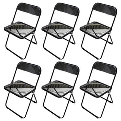Contemporary Acrylic Open Back Folding Armless Chair for Dining Room Dining Chairs