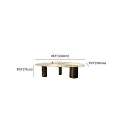Elegant Oval Marble Top Dining Table for 6-8, Multicolor Finish Dining Tables