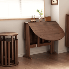Versatile Wooden Round Folding Table for Home Use