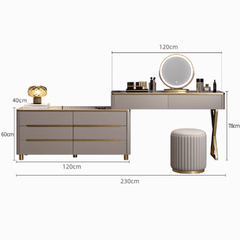 Modern Minimalist Makeup Vanity and Storage Cabinet Combo - Elegant Design for Stylish Spaces