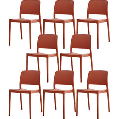 Scandinavian Plastic & Acrylic Dining Chair with Low Back Rest and Armless Design Dining Chairs