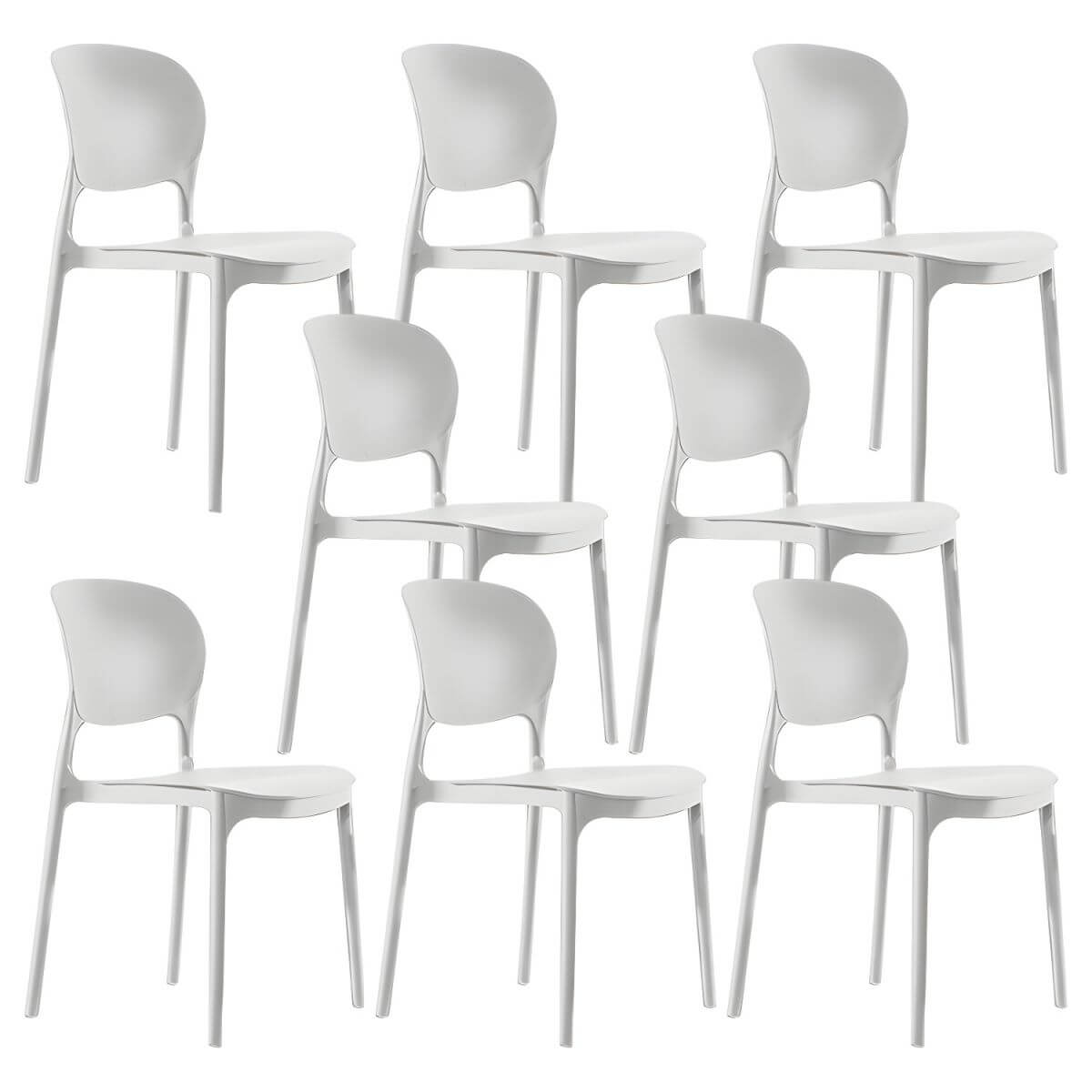 Stackable modern side chair with low back made of plastic and acrylic, perfect for contemporary dining