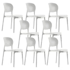 Stackable modern side chair with low back made of plastic and acrylic, perfect for contemporary dining