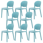 Stackable Nordic dining chair with acrylic legs and ergonomic backrest for modern dining rooms