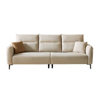 Straight sofa recliner with left-hand facing and round arms, made of polyester blend fabric