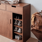 39" Freestanding Shoe Storage Cabinet in Walnut Finish