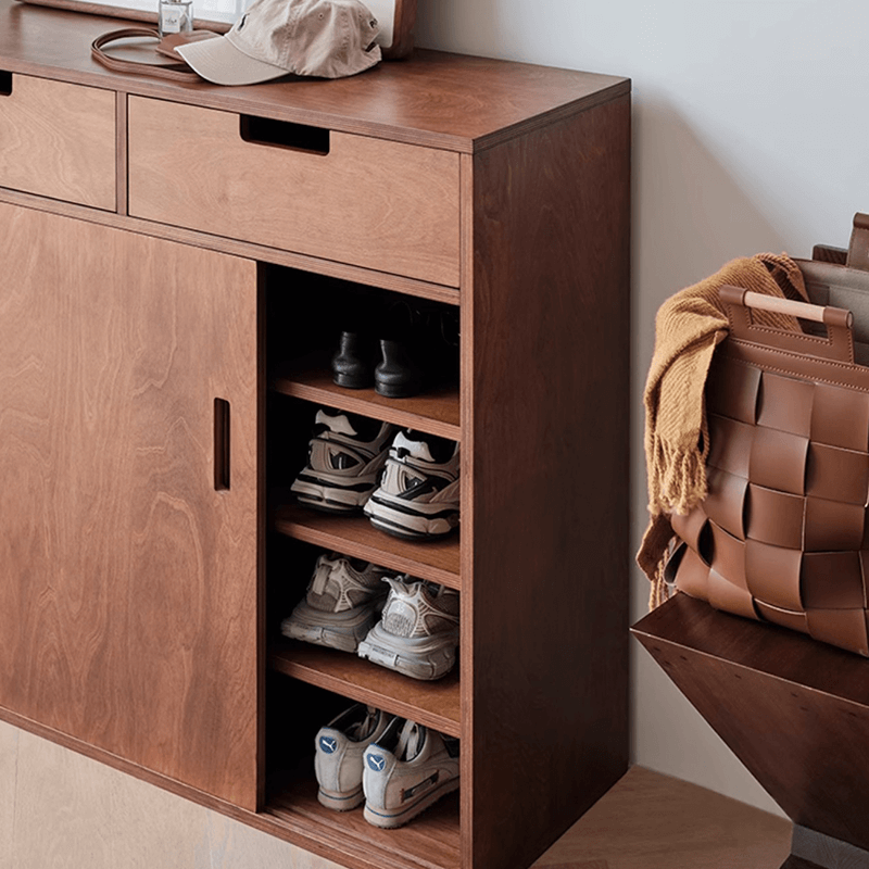 39" Freestanding Shoe Storage Cabinet in Walnut Finish
