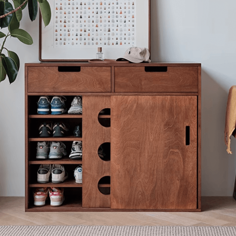 39" Freestanding Shoe Storage Cabinet in Walnut Finish Secondary image