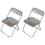Contemporary acrylic folding armless chair with open back, ideal for dining rooms