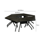 Black folding conference table with 360-degree casters for flexible workspace setups