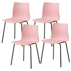 Modern plastic and acrylic side chair with metal legs, ideal for kitchen and dining rooms