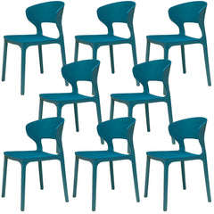 Scandinavian Stackable Side Chair with Open Back and Plastic & Acrylic Material Dining Chairs