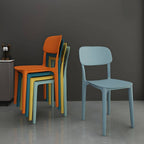 Stackable Nordic acrylic dining chair with backrest and acrylic legs