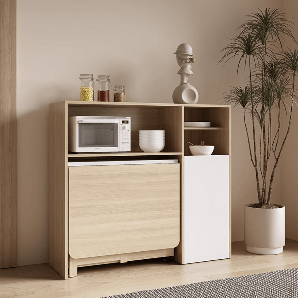 Expandable modern minimalist dining table set with chairs for stylish, space-saving meals