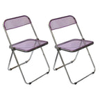 Scandinavian style dining chair with silver metal legs and plastic acrylic seat