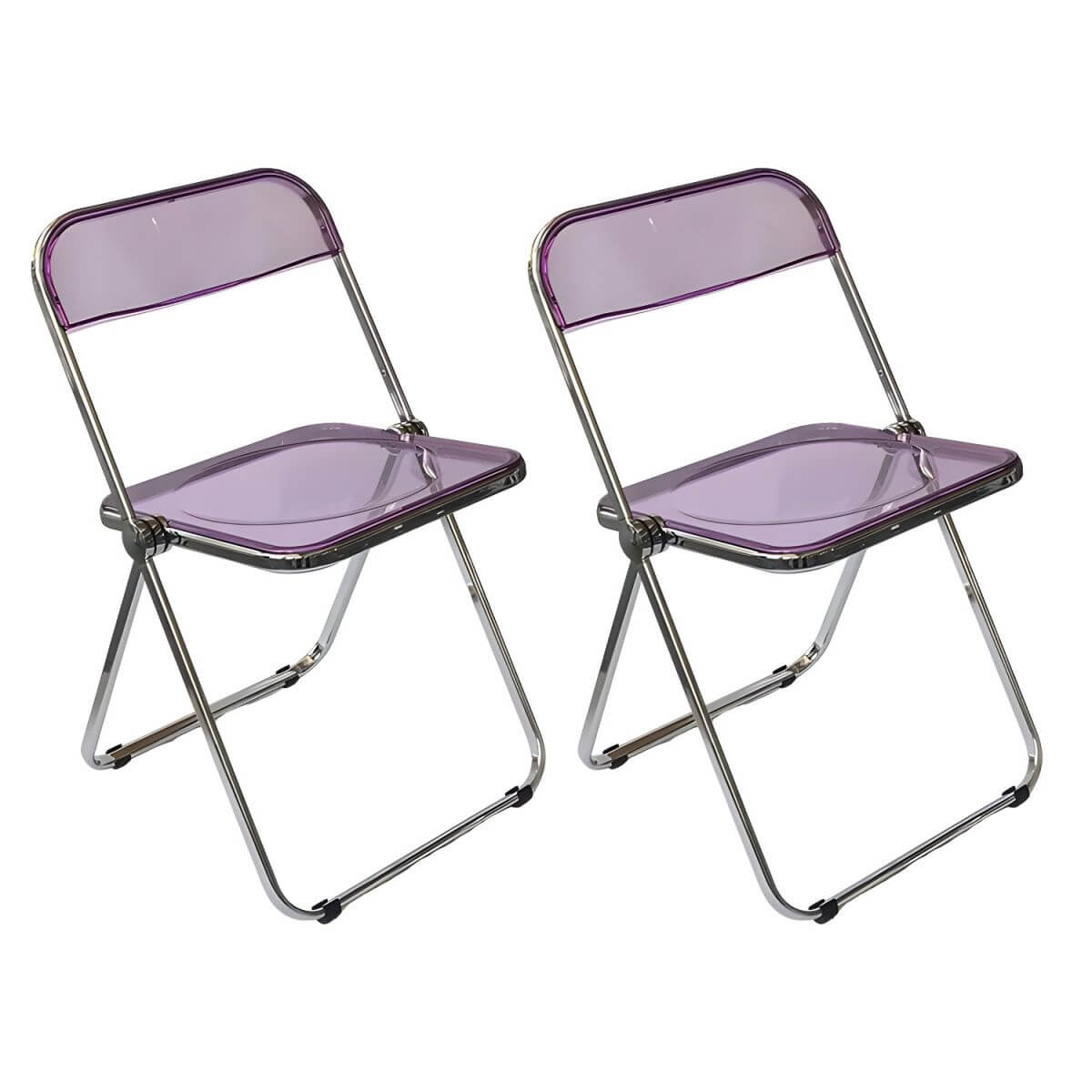 Scandinavian style dining chair with silver metal legs and plastic acrylic seat