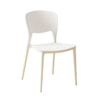 Stackable Scandinavian style plastic and acrylic side chair for dining room