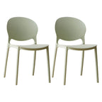 Scandinavian plastic dining chair with open back and four legs, ideal for home use