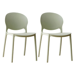 Scandinavian Plastic Dining Chair Open Back Side Chair with 4 Legs for Home Use Dining Chairs