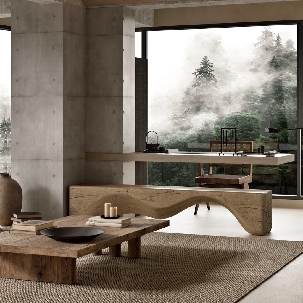 Flash Sale - Simple Solid Wood Bench Accent in Wood Color with Solid Pattern